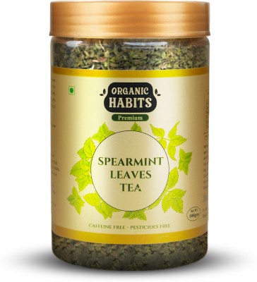 ORGANIC HABITS Spearmint Leaves Tea 100g | Caffeine-Free,Calming,Relaxation,Anti-Oxident Rich Herbal Tea Plastic Bottle(100 g)