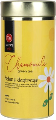 Tattva Adih Chamomile Green Tea | Stress Relief & Good Sleep Loose Leaves 100 gram Chamomile Green Tea Tin(100 g)