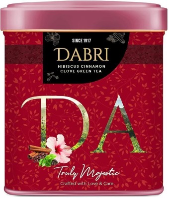 DABRI Hibiscus Green Tea | Green Tea Leaves, Hibiscus Flower & Spices (40gm Box) Hibiscus Green Tea Tin(40 g)