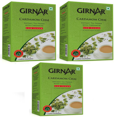 Girnar Premix Low Sugar Cardamom 10TB P3 Cardamom Instant Tea Box(3 x 10 Sachets)
