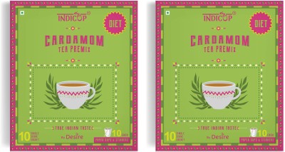 INDICUP Diet Elaichi Tea Instant Premix ,Pack of 2 - 20 sachets-Instant tea mix, Instant Tea Box(2 x 140 g)