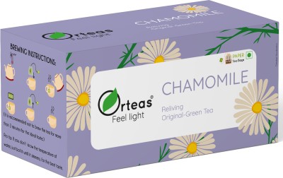 Orteas Chamomile Green Tea .Fresh Chamomile Flowers. For Calm mind. Chamomile Green Tea Bags Box(20 Bags)