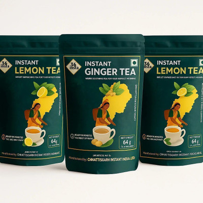 36Insta 2 Instant Lemon Tea + 1 Instant Ginger Tea Ginger Instant Tea Pouch(192 g)