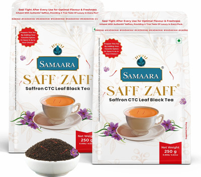 Jivvij Samaara Saff Zaff CTC Kesar Saffron Black Tea Pouch(2 x 250 g)
