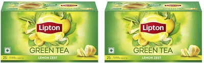 Lipton GREEN TEA LEMON ZEST 25 TEA BAGS X PACK OF 2 Honey, Lemon Green Tea Bags Box(2 x 25 Bags)