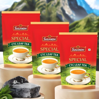 Sugandh Special CTC Leaf Tea 3 Kg (Pack of 3 x 1 kg Each) Black Tea Pouch(3 x 1 kg)