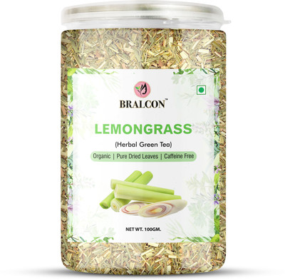 BRALCON Organic Lemongrass Herbal Green Tea Leaves - 100g | Whole Leaf Tea| 100% Natural Lemon Grass Herbal Tea Plastic Bottle(100 g)
