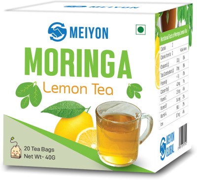 Meiyon Moringa Lemon Infusion Tea Bag ,Caffeine & Staple Free, moringa leaves Lemon Herbal Tea Bags Box(20 x 2 g)