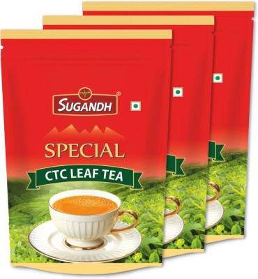 Sugandh Special CTC Leaf Tea 3 Kg (Pack of 3 x 1 kg Each) Black Tea Pouch(3 x 1 kg)