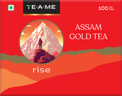 TE-A-ME Assam Gold Tea, 100 Tea Bags | Black Tea | Assam Tea Bags | Black Tea Bags Box(100 Bags)