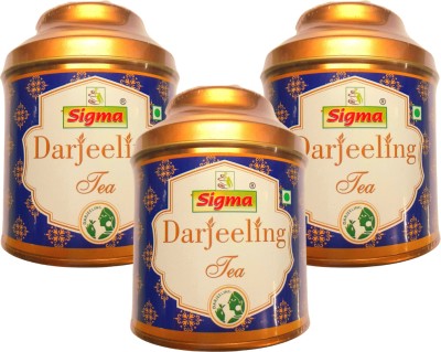 SIGMA Pack of 3 Authentic Whole Leaf Darjeeling Black Tea Tin(300 g)