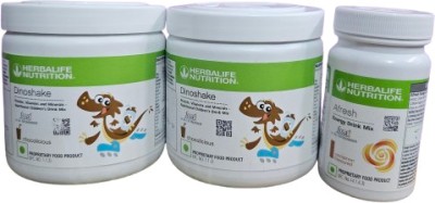 Herbalife Nutrition DINOSHAKE 200GM CHOCOLICIOUS PACK-OF-2 & ENERGY DRINK CINNAMON JUICE Green Tea Tin(3 x 150 g)