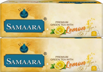 Jivvij Samaara Natural Lemon Flavour Premium Green Tea Bags | Pack of 2-25 Tea Bags Each Lemon Green Tea Bags Box(2 x 25 Bags)