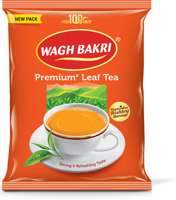 Waghbakri Wagh Bakri Premium Assam Leaf Tea Bold, Aromatic Kadak Chai Tea Pouch(250 g)