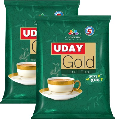 C. SOMABHAI (Quality Tea) Uday Gold CTC Leaf Tea - 2 kg, Assam & Dooars CTC Leaves, Black Tea, Chai Patti Black Tea Pouch(2 x 1 kg)