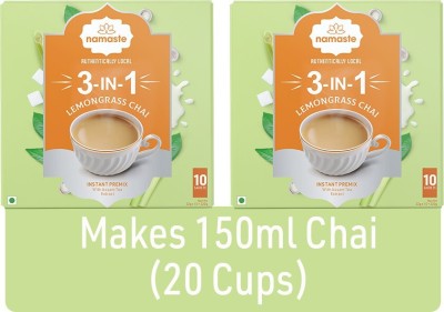 Namaste Chai Instant Tea Premix Assam Lemongrass Ready Mix Powder | 22g x 20 Sachets Lemon Grass Tea Box(2 x 220 g)