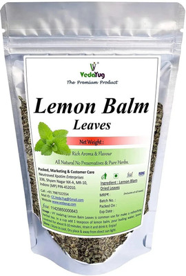 VY VedaYug Lemon Blam, Lemon Balm Tea Leaves, Lemon Balm Tea Lemon Herbal Tea Bags Pouch(100 Bags)