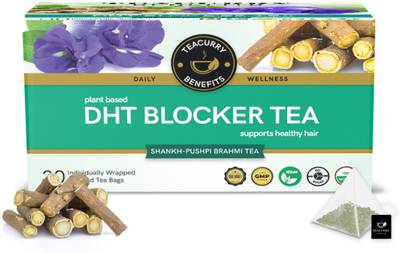 TEACURRY DHT Blocker Tea - Helps with Hair Growth, Shine, Repair & Strength Assorted Herbal Tea Box