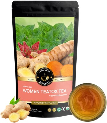 TEACURRY Women Detox Tea - 200 Grams Loose Tea |Helps Weight Loss, Liver Detox and Intestinal Health Peppermint Herbal Tea Pouch(200 g)