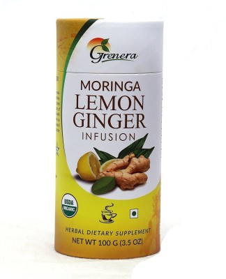 Grenera Moringa Lemon Ginger Loose Tea - 100 grams Lemon, Ginger, Herbs Infusion Tea Pouch(100 g)