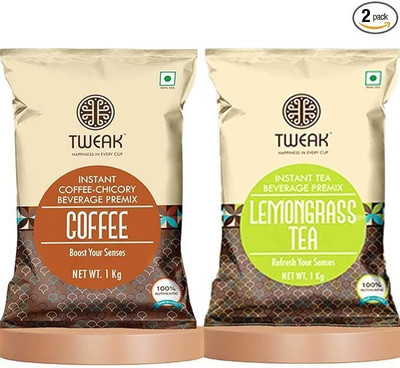 Tweak Instant Lemongrass Tea Premix & Coffee Premix 1kg Each | Combo Pack Lemon Grass Instant Tea Pouch(2 x 1 kg)