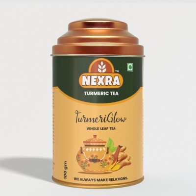 nexra Turmeric Tea - 100g Tin Box | Whole Leaf Herbal Blend Turmeric Tea Tin(100 g)