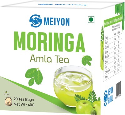 Meiyon Moringa Amla Infusion Tea Bag ,Caffeine & Staple Free, moringa leaves Amla Herbal Tea Bags Box(20 x 2 g)