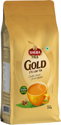 Shera Gold CTC Leaf Tea 250 gm Unflavoured Black Tea Pouch(250 g)