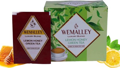 Wemalley Organic Lemon Honey Green Tea Teabags 40 grams| Soothes Pain, Cramps & Headache Lemon, Honey Green Tea Bags Box(20 x 2 g)