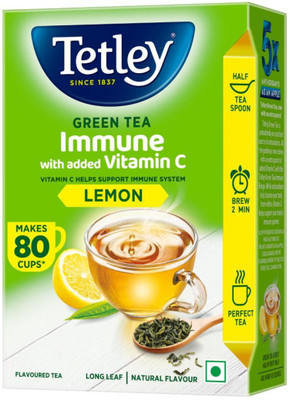 Tetley Green Tea Long Leaf Immune, With Added Vitamin C Lemon Green Tea Box(100 g)