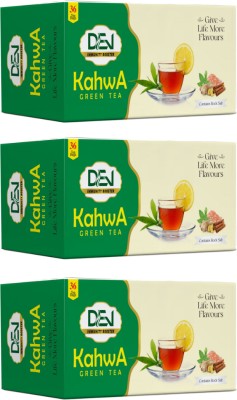Dev Natural Kahwa Green Tea | Energy Booster (Pack Of 36x3 Pouch) Spices Green Tea Bags Box(3 x 90 g)