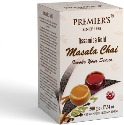 Premiers Masala Chai,CTC Leaf Tea with Real Spices 500gms,Strong and Robust Chai,250 Cups Black Tea Box(0.5 g)