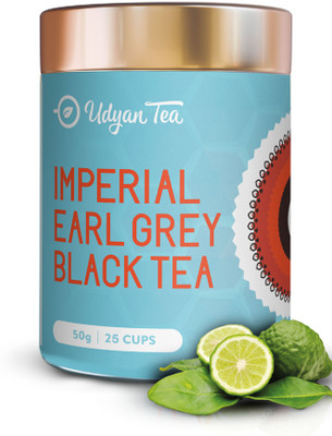 Udyan Tea Imperial Earl Grey Black Tea - Natural & Pure Whole Leaf Tea Bergamot Orange Tea Box(50 g)