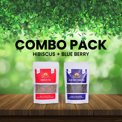 herbal secret Infusion Combo Blueberry, Hibiscus Green Tea Pouch(2 x 70 g)