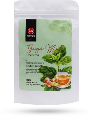 Tattva Adih Ginger Mint Green Tea | Aids Digestion | Refreshing Detox Whole & Natural Ginger Green Tea Pouch(100 g)