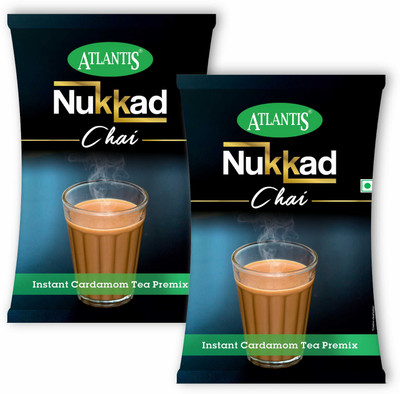 ATLANTIS 3 in 1 Nukkad Tea Premix Milk Sugar Powder For Vending Machine Cardamom Instant Tea Pouch(2 x 1 kg)