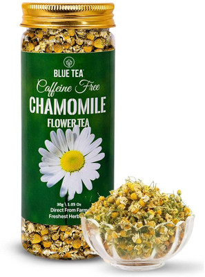 BLUE TEA Chamomile Tea - 30g - 30+ Cups | SLEEP & RELAXATION | Caffeine Free - Flower Tea Chamomile Herbal Tea Plastic Bottle(30 g)