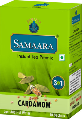 Jivvij Samaara Instant Tea Premix | Cardamom Ready Mix Tea | 10 Sachets of Kadak Desi Chai Cardamom Black Tea Box(10 Sachets)