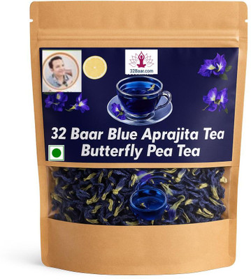 32 Baar Blue Aprajita Tea Butterfly Pea Tea Green Tea Pouch(0.05 g)
