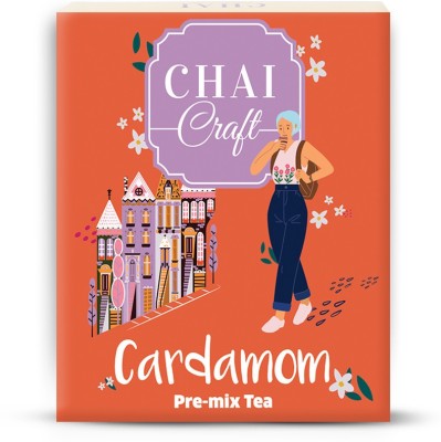 Chai Craft Cardamom Premix Tea| Flavoured Tea |- (10 Sachets) -10 x 13g =130g Cardamom Instant Tea Box(10 x 1 Sachets)