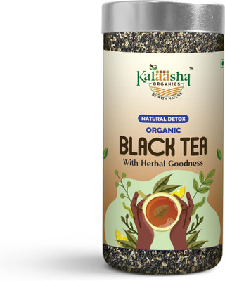 KALAASHA ORGANICS Organic Black Tea | Classic Natural Black Tea with Herbal Goodness Unflavoured Black Tea Mason Jar(200 g)