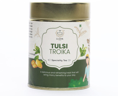 lluvia Tea Tulsi,Ginger, Turmeric Green Tea for immunity boost & digestion Tulsi Tea Tin(50 g)