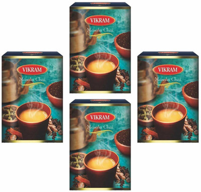 Vikram Masala Chai | Perfect Mix Of Natural Spices Pack of 4 Cardamom, Cinnamon, Black Pepper, Cloves Masala Tea Box(4 x 0.25 kg)