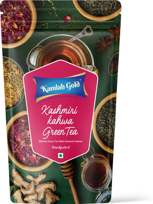 Kamlah gold Kashmiri Kawah Green Tea – Premium Aromatic Herbal Blend Herbs Green Tea Pouch(100 g)