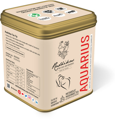 Radhikas Fine Teas and Whatnots Aquarius Mukhwas Tea - Tea for the Innovative Humanitarian Mint Tea Blend Tin(50 g)