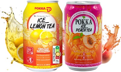 Pokka Ice Peach Tea & Ice Lemon Tea, Combo Assorted Iced Tea Tin(2 x 300 ml)