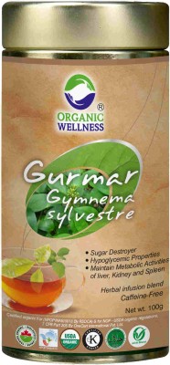 ORGANIC WELLNESS Gurmaar Gymnema Sylvestre 100 grams Tin Pack Cinnamon Herbal Infusion Tea Tin(100 g)