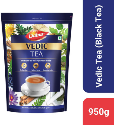 Dabur Vedic Tea | Premium Tea With 30+ Ayurvedic Herbs | Soulful Aroma & Rich Taste Black Tea Pouch (950 G) For Rs. 341 @ 45% off
