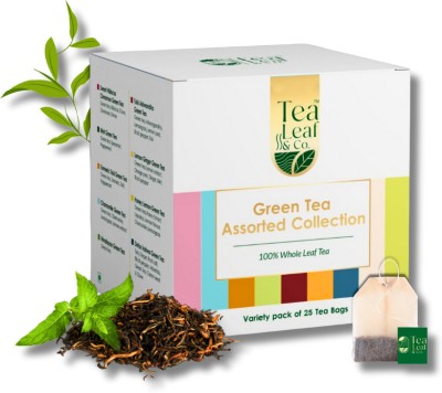 TLC Green Tea for weight loss 9 Flavour Immunity & Metabolism Chamomile, Ashwagandha, Black Pepper, Cardamom, Ginger, Hibiscus, Honey, Turmeric, Tulsi Green Tea Bags Box(25 Bags)