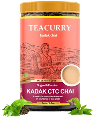 TEACURRY Kadak CTC Chai – Premium Assam Tea With Real Cinnamon and Tulsi Tea Tin(100 g)